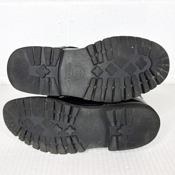 CHANEL Black Quilted Combat Boots - Picture 9 of 15